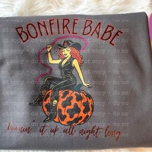 Large Gray Bonfire Babe Sweatshirt